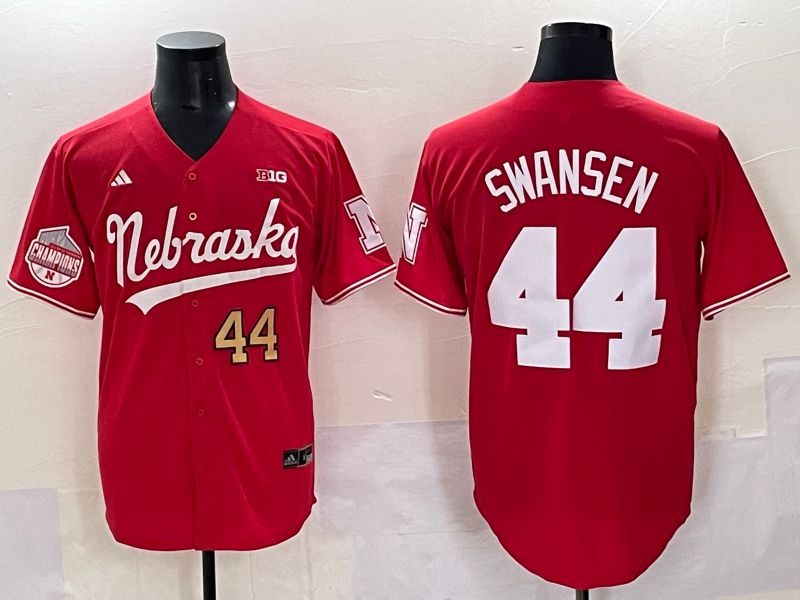 Men Nebraska Cornhuskers #44 Swansen Red 2025 Joint Name NCAA Jersey style 3->ncaa teams->NCAA Jersey